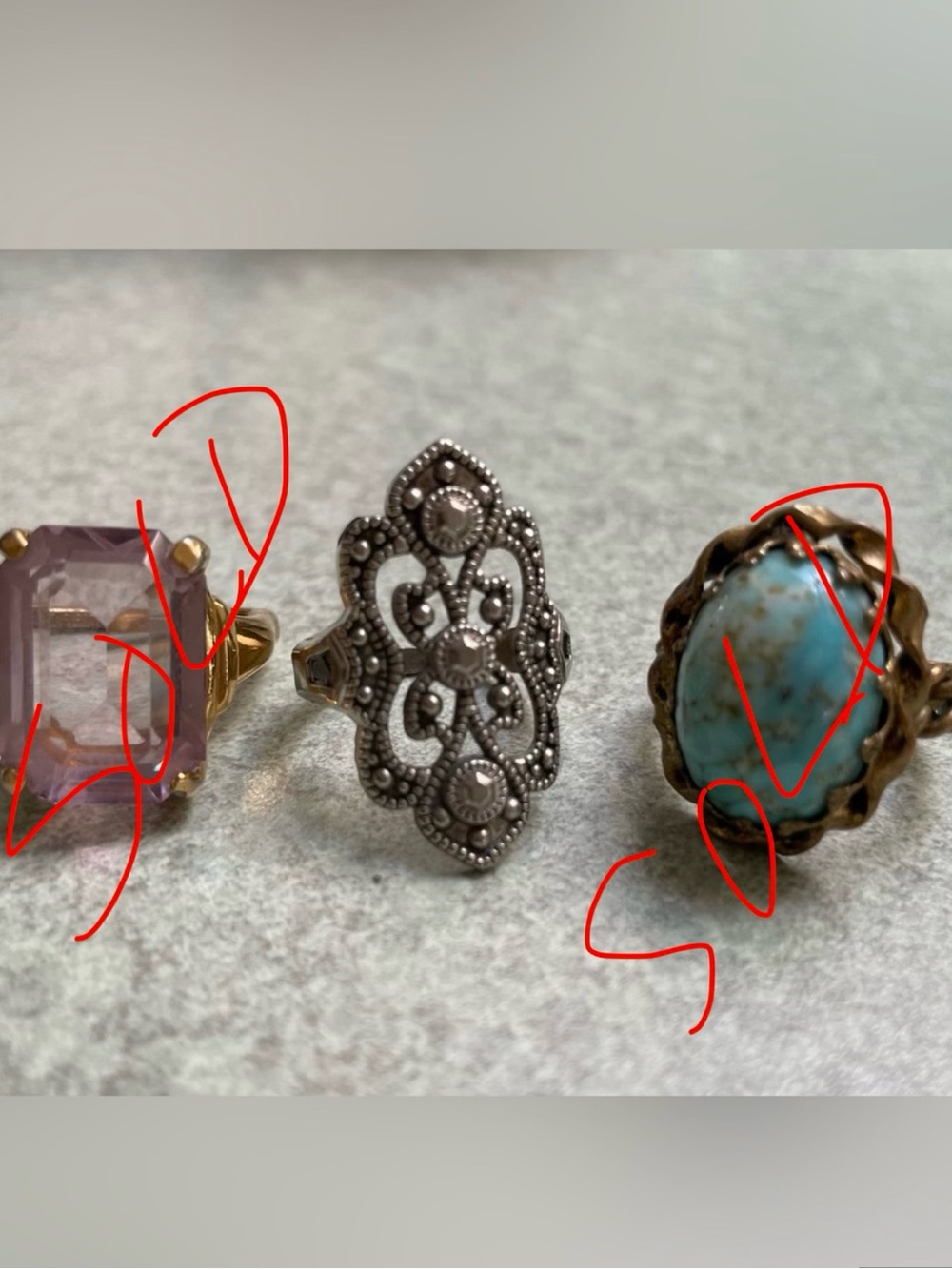 Vintage costume rings